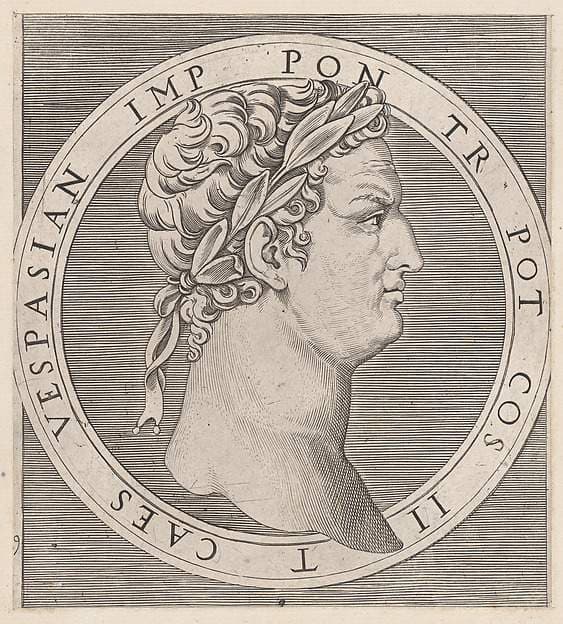 Vespasian, from The Twelve Caesars, from "Speculum Romanae Magnificentiae" — Marcantonio Raimondi