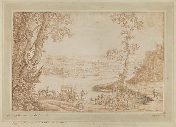 A River Landscape with the Baptism of the Eunuch — Hendrik Hondius I