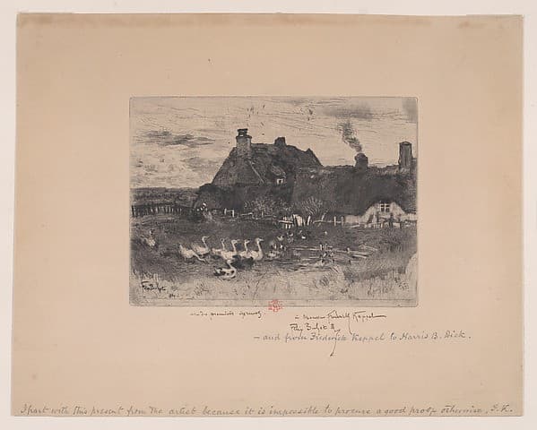 Small Thatched Cottages (Les Petites Chaumières) — Félix-Hilaire Buhot
