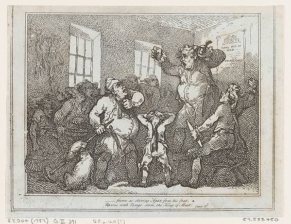 Fierce as staring Ajax from this seat... — Thomas Rowlandson