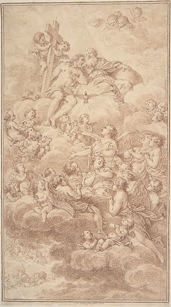 Angels Adoring the The Holy Trinity — Charles-Nicolas Cochin II