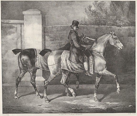 Two Horses Exercised by a Jockey — Théodore Géricault