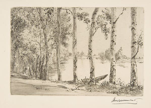 Trembles au bord de la Seine — Félix Bracquemond