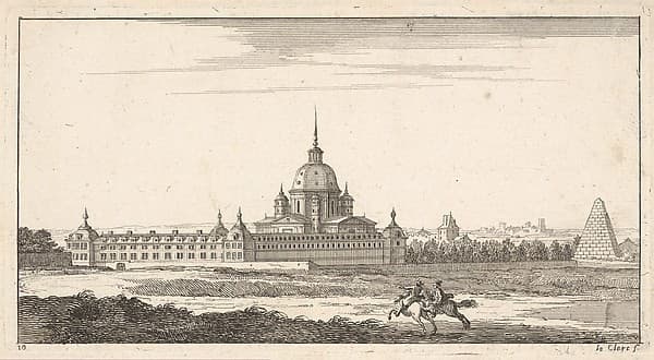 View of a Town, plate X from Livre de paysages dédié à Monsieur de Beringhen — Sébastien Le Clerc I