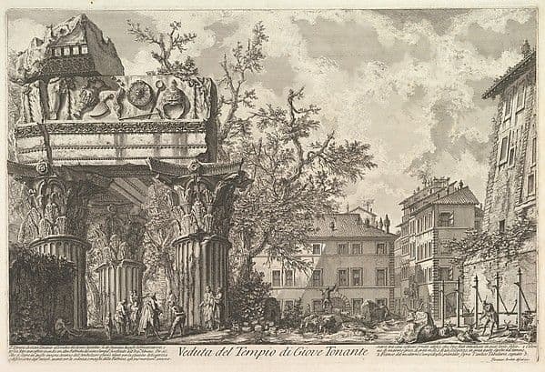 The Temple of Vespasian and Titus (Veduta del Tempio di Giove Tonante) — Giovanni Battista Piranesi