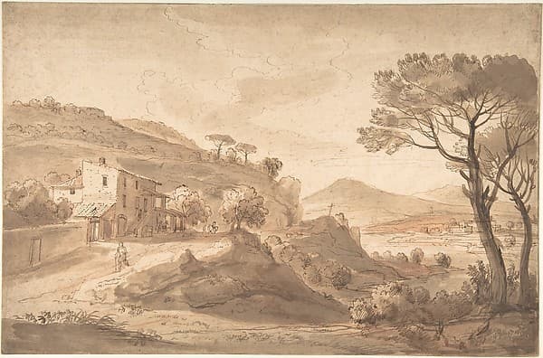 Italianate River Landscape with an Inn — Gaspar van Wittel