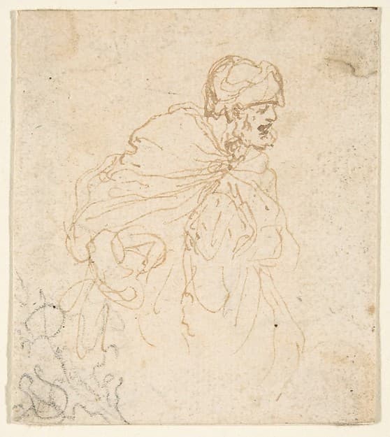 A Bearded Man in a Cloak and Turban Facing Right. — Stefano Della Bella