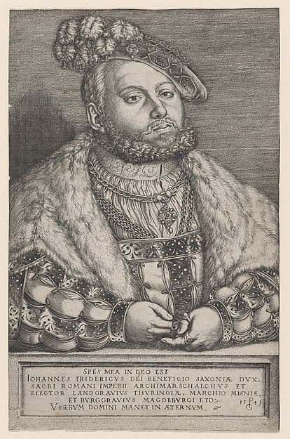 Portrait of Johann Friedrich the Magnanimous, Elector of Saxony — Georg Pencz