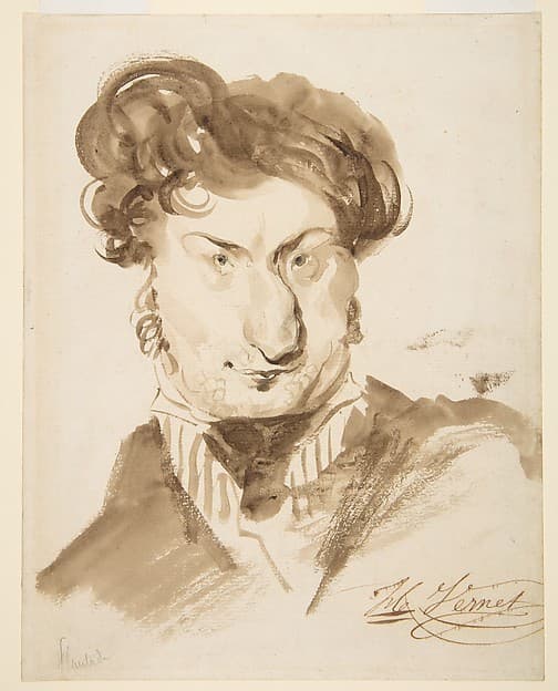 Caricature of Charles-Henri Plantade (?) — Horace Vernet