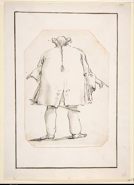 Caricature of a Fat Man, Seen From Behind — Giovanni Battista Tiepolo