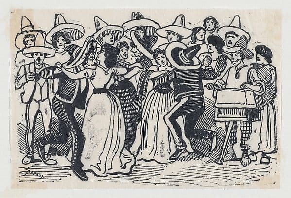 A ball, scene from the Mexican Revolution — José Guadalupe Posada