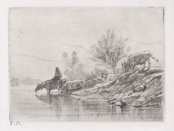 Landscape with Horses — Charles Émile Jacque
