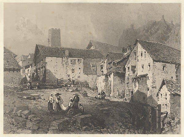 View of a Mountain Village — Eugène Isabey