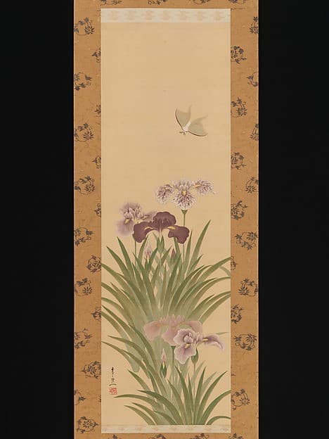 Irises and Moth — Suzuki Kiitsu