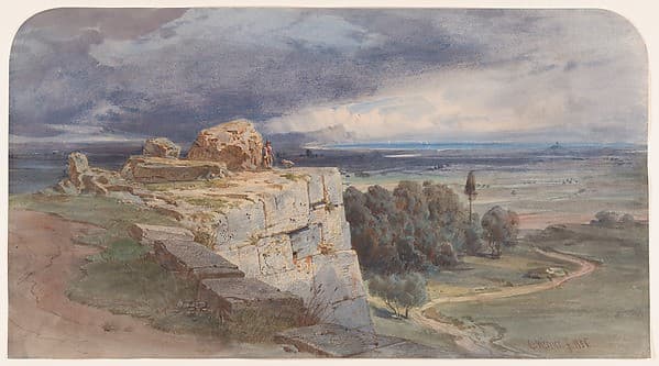 View of Norba from the North, towards San Felice Circeo — Carl Friedrich Heinrich Werner
