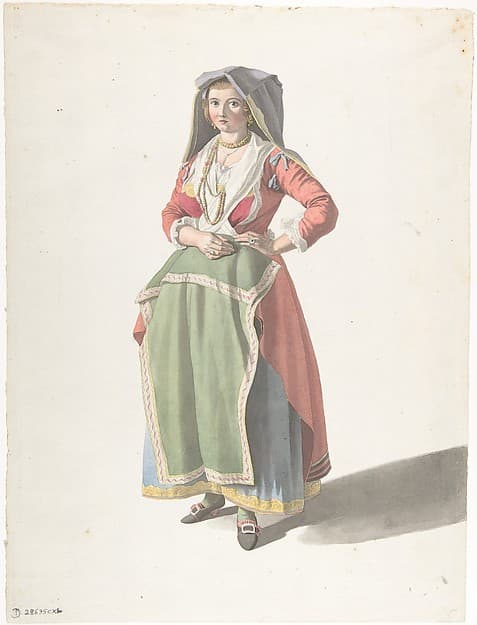Young Woman Standing in Traditional Neapolitan Dress — Giovanni Battista Lusieri