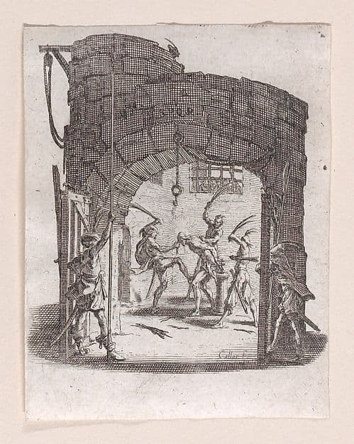 Jésus est Battu de Verges pièce appelée aussi La Flagellation (The Flagellation), from La Petite Passion (The Little Passion) — Jacques Callot