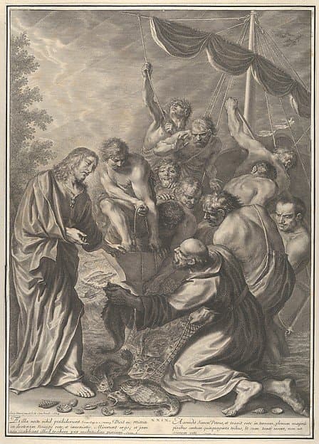 Miraculous Draught of Fishes, from The Passion of Christ, plate 29 — Grégoire Huret