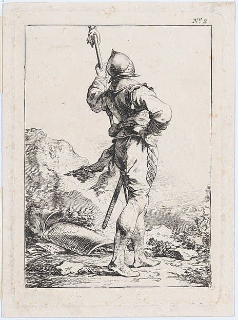 Standing Soldier Seen from Behind — Philip James De Loutherbourg