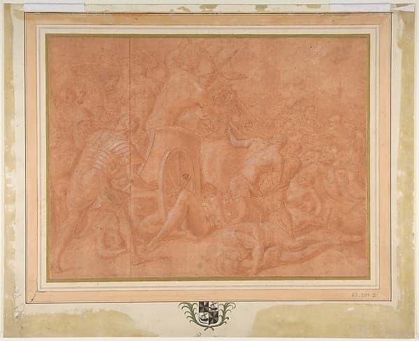 Ulysses and His Companions Fighting the Cicones Before the City of Ismaros, Study for a Destroyed Fresco in the Galerie d'Ulysee, Chateau de Fontainebleau — Francesco Primaticcio