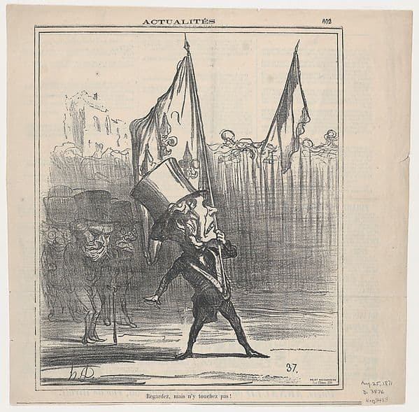 Look, but don't touch!, from 'News of the day,' published in Le Charivari, August 25, 1871 — Honoré Daumier