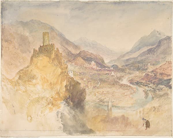 Chatel Argent and the Val d'Aosta from above Villeneuve — J. M. W. Turner