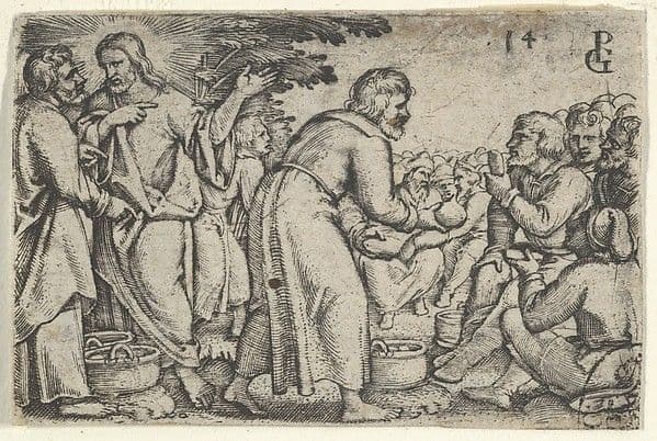 The Miracle of the Loaves and the Fishes, from "The Story of Christ" — Georg Pencz