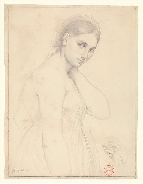 Study for "Raphael and the Fornarina"(?) — Jean-Auguste-Dominique Ingres