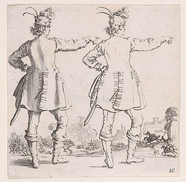 Le Turc Vu de Dos (The Turk Seen from Behind), from Varie Figure (Various Figures), plate 10 — Jacques Callot