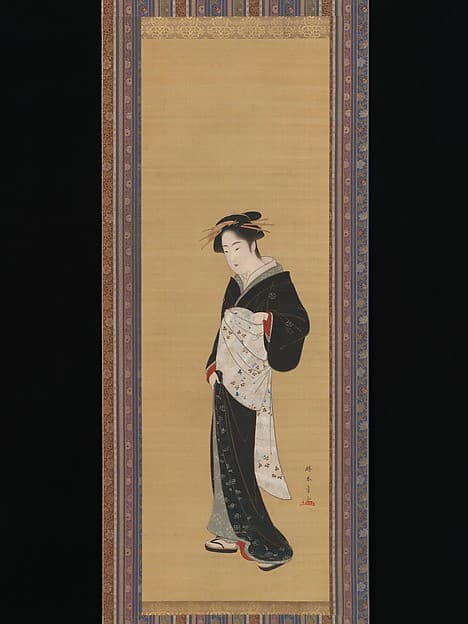 Woman in a Black Kimono — Katsukawa Shunshō