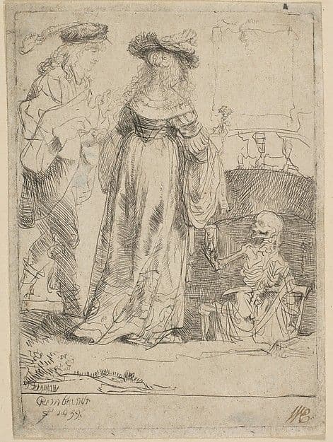Death Appearing to a Wedded Couple from an Open Grave — Rembrandt van Rijn
