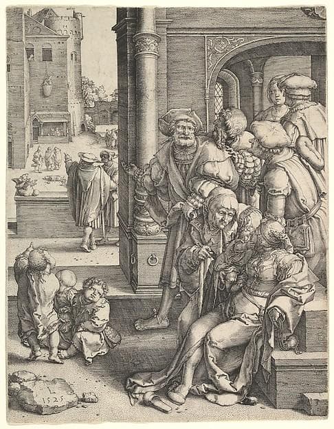 The Poet Virgil in a Basket — Lucas van Leyden