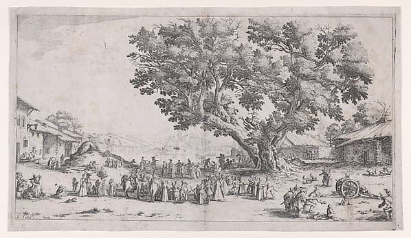 La Fiore de Gondreville pièce appelée aussi La Fête du Village, La Petite Foire, Le Bal Champêtre, Le Jeu de Boules (The Fair at Gondreville also called The Village Festival, The Little Fair, The Country Dance, The Game of Bowls) — Jacques Callot