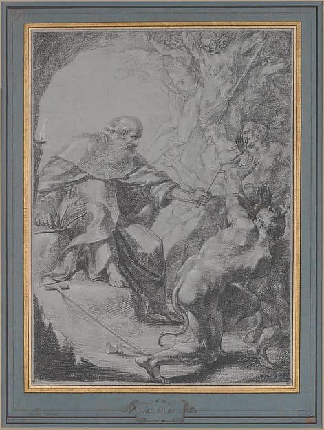 St. Anthony of Egypt Driving Away Devils — Grégoire Huret