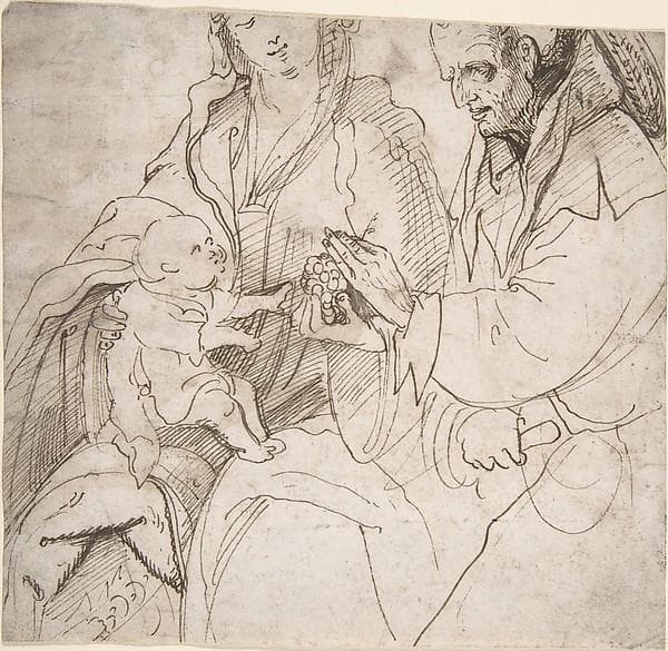 Virgin and Child with a Cleric — Hans Burgkmair