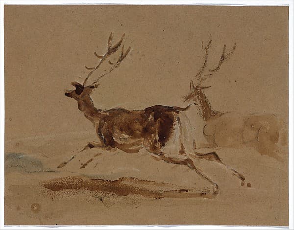 Two Stags Running — Edwin Landseer