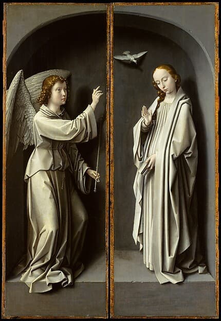 Archangel Gabriel; The Virgin Annunciate — Gerard David