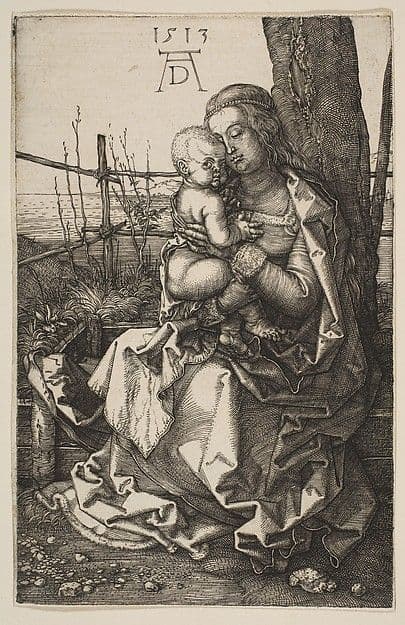 Virgin and Child Seated by a Tree — Albrecht Dürer