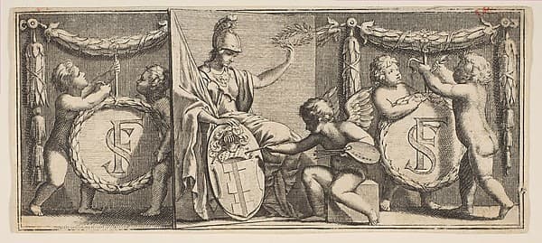 Minerva and the Arms of François Sublet de Noyers Painted by the Genius of Painting — Abraham Bosse