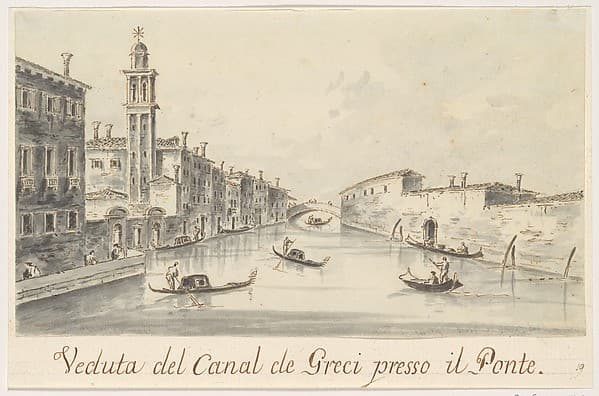 The Rio dei Greci, with the Ponte della Pieta in the Distance — Guardi Giacomo