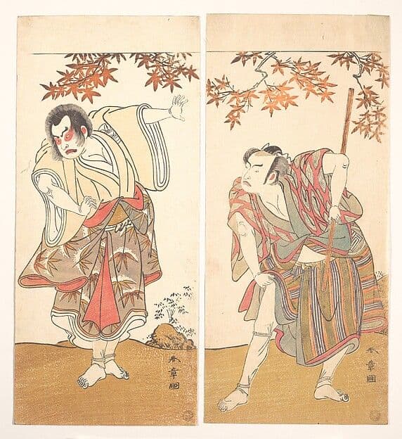 The Actors Ichimura Uzaemon and Arashi Sangorō — Katsukawa Shunshō