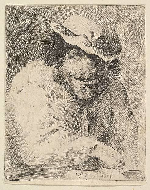 Man Leering — Adriaen van Ostade