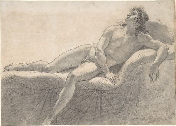 Male Nude Reclining on a Divan — Anne-Louis Girodet de Roussy-Trioson