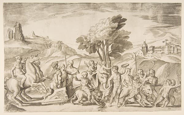 A children's bacchanal with animals — Giulio Bonasone