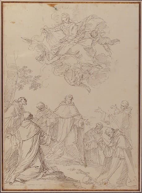 The Virgin Bringing the Habit to the Seven Founding Fathers of the Servite Order — Donato Creti