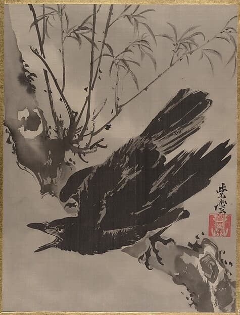 Crow on a Branch — Kawanabe Kyōsai