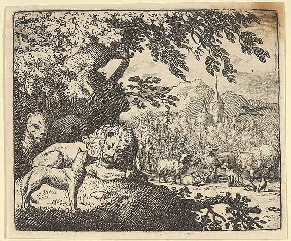 Renard Continues with His Lies from Hendrick van Alcmar's Renard The Fox — Allaert van Everdingen