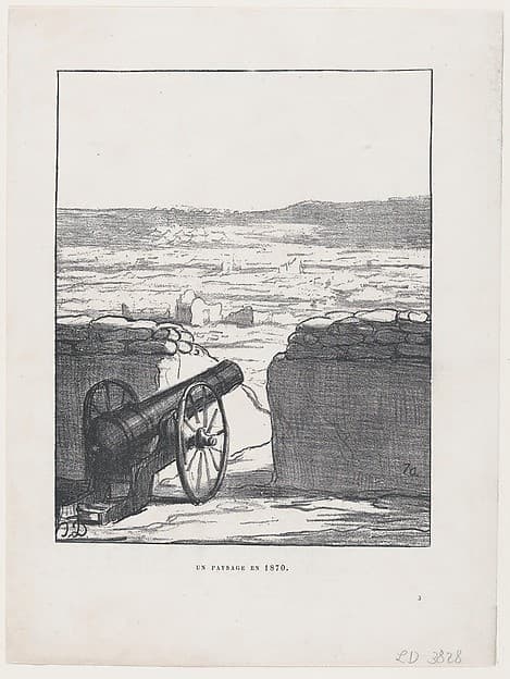 An 1870 landscape, from News of the day, published in "Le Charivari" — Honoré Daumier