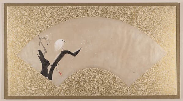 Egret on Tree Stump — Shibata Zeshin