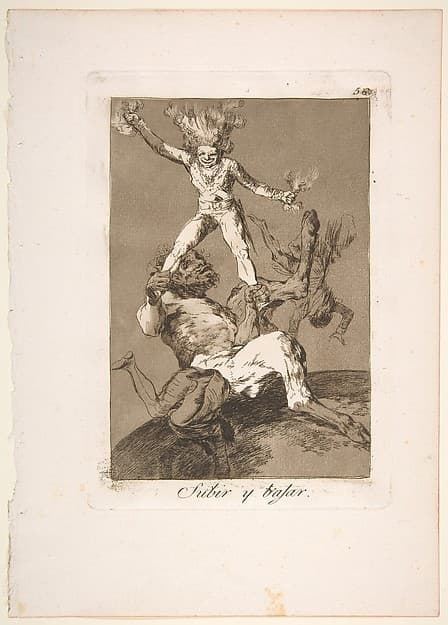 Plate 56 from "Los Caprichos": To rise and to fall (Subir y bajar) — Francisco Goya